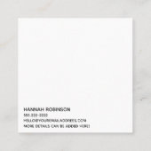 Minimale Hallo in handschrift Script Black op wit Vierkante Visitekaartje (Achterkant)