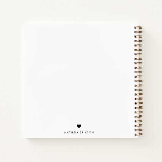 Minimale Hallo | Moderne reinigen hart, eenvoudig  Notitieboek (Achterkant)