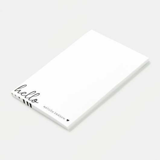 Minimale Hallo | Moderne reinigen hart, eenvoudig  Post-it® Notes (Schuin)