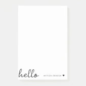 Minimale Hallo | Moderne reinigen hart, eenvoudig  Post-it® Notes (Voorkant)