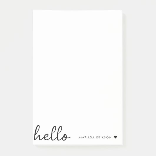 Minimale Hallo | Moderne reinigen hart, eenvoudig  Post-it® Notes (Voorkant)