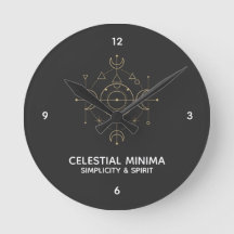Minimale Halve Maan & Zon Lijnkunst - Boho Stijl