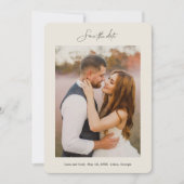 Minimale Hand Geletterde Fotobruiloft Save The Date (Voorkant)