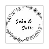 Minimale Hand getrokken bloemenbruiloft Bewaar de  Rubberstempel (Afrduk)