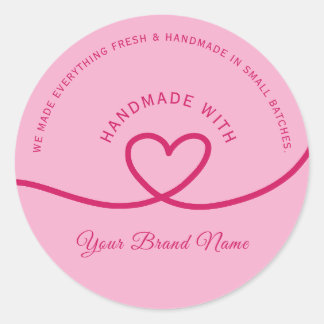 Minimale handgemaakte liefdeshart gepersonaliseerd ronde sticker