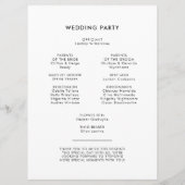 Minimale handgeschreven bruiloft programma (Achterkant)