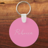 Minimale handgeschreven naam Lavender Pink Sleutelhanger (Achterkant)