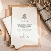 Minimale handgetekende taart bruiloft details Kaar