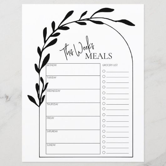 Minimale handleiding Tekst wekelijks Meal Planner (Voorkant)