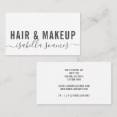 Minimale handtekening van HairMakeup-script Visitekaartje (Voorkant / Achterkant)