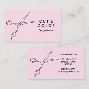 Minimale hare Stylist Salon Chic Scissors Line Art Visitekaartje