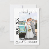 Minimale hart Script Weduwfoto Bedankkaart (Voorkant)