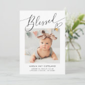 Minimale hartfoto's zonder blozen Baby Aankondiging (Staand voorkant)