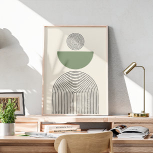 Minimale hedendaagse kunst met geometrische boog poster