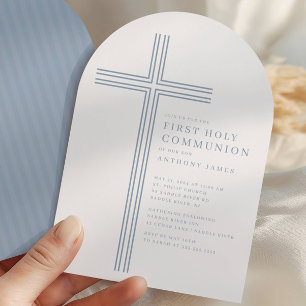 Minimale Heilige Communie Uitnodiging met Kruis