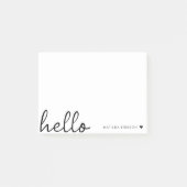 Minimale Hello Naam Persoonlijke Plaknotitieblok Post-it® Notes (Voorkant)