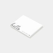 Minimale Hello Naam Persoonlijke Plaknotitieblok Post-it® Notes (Schuin)