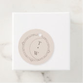 Minimale hemelmaan & sterren bruiloft monogram bedankjes labels (In situ)