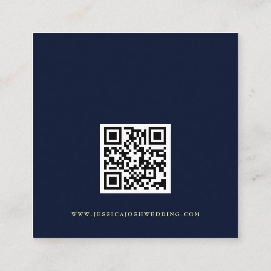 Minimale Hemelmarine Ster QR-code Trouwdetail Informatiekaartje (Achterkant)