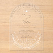 Minimale Hemelse Holistische Boho Maan & Sterren B Acryl Uitnodigingen (Voorkant)