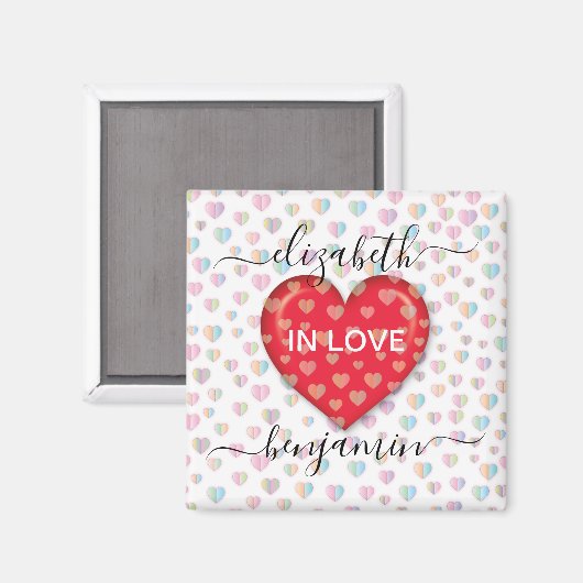 Minimale Herfst in Love Heart met hartspuwen Magneet (Voorkant / Achterkant)