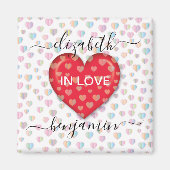 Minimale Herfst in Love Heart met hartspuwen Magneet (Voorkant)