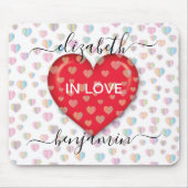 Minimale Herfst in Love Heart met hartspuwen Muismat (Voorkant)