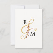 Minimale Herfst Leaf Botanical Wedding RSVP Kaartje (Achterkant)