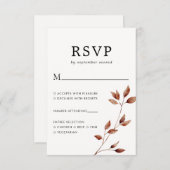 Minimale Herfst Leaf Botanical Wedding RSVP Kaartje (Voorkant / Achterkant)