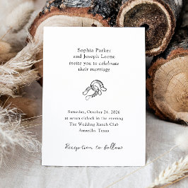 Minimale Hoefijzer | Rustieke Zwarte en Witte Brui Kaart