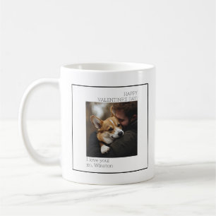 Minimale Honden Foto Valentijnsdag Zwart en Wit Koffiemok