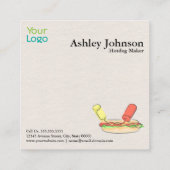 Minimale hotdogwinkel vierkante visitekaartje (Achterkant)