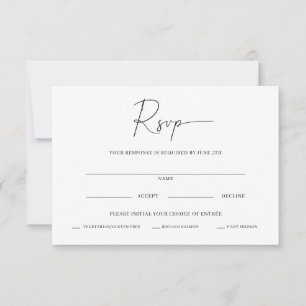 Minimale Huwelijks-RSVP-Kaart Bedankkaart