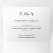 Minimale huwelijksfoto met RSVP QR-code en details Drieluik Uitnodiging (Binnenzijde eerst)