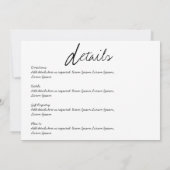 Minimale huwelijksuitnodigingen Modern Script Whit Kaart (Achterkant)