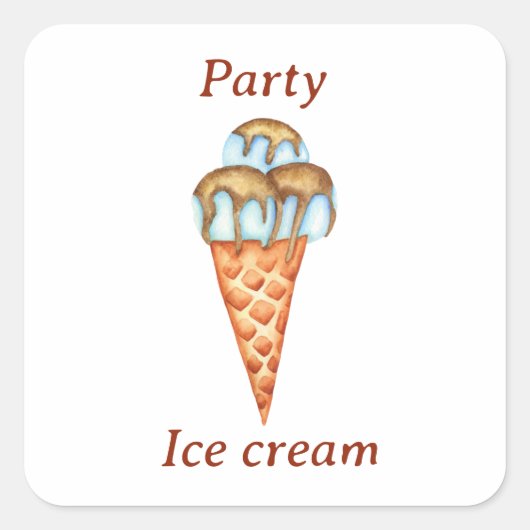 Minimale ijspartij vierkante sticker (Voorkant)