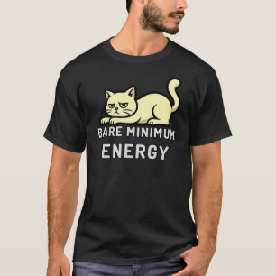 Minimale Illustratie van Kat met Minste Energie T-shirt