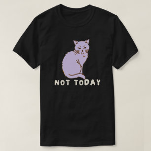 Minimale Illustratie van Kat met Rustige Stemming T-shirt