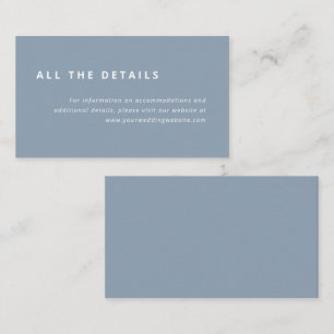 Minimale indeling   Stusty Blue Wedding Details Informatiekaartje