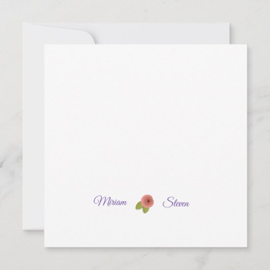 Minimale individuele Monogram Floral Card Bedankkaart (Achterkant)