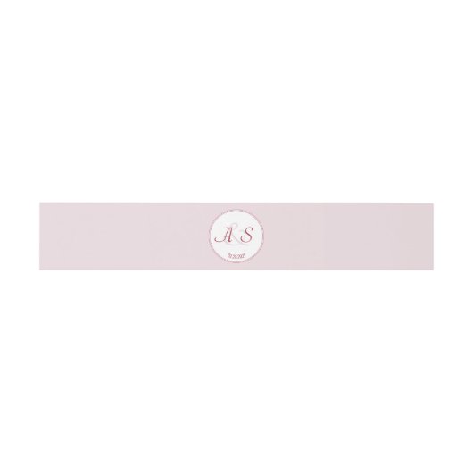 Minimale Initialen Datum Pastel Red Wedding Uitnodigingen Wikkel (Vlak)