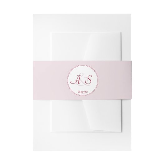 Minimale Initialen Datum Pastel Red Wedding Uitnodigingen Wikkel (Voorkant Voorbeeld)