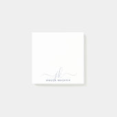 Minimale Initialen voor moderne marineblauw-Script Post-it® Notes (Voorkant)