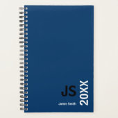 Minimale Initialen Zwart Blauw Wit Afspraak Planner (Voorkant)