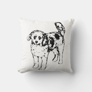 Minimale inktlijnen voegen kalme warme hond comfor kussen