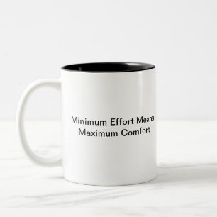 Minimale inspanning betekent maximaal comfort tweekleurige koffiemok