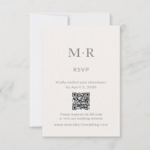 Minimale Intieme Trouw-RSVP-Kaart met QR-code