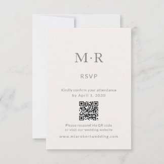 Minimale Intieme Trouw-RSVP-Kaart met QR-code RSVP Kaartje