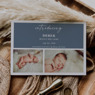 Minimale introductie fotobaby aankondigingskaart kaart