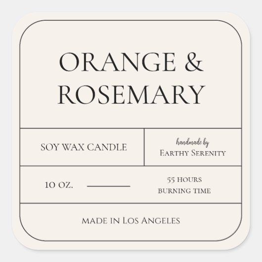 Minimale Ivory Cream Simple Candle Label (Voorkant)